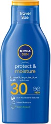 Nivea Sun Protect & Moisture Mini Lotion SPF 30 - Мини слънцезащитен лосион от серията Sun - лосион