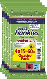    Wet Hankies - 4 x 15 ,     -  