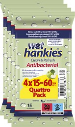   Wet Hankies - 4 x 15 ,     -  