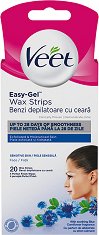 Veet Easy-Gel Wax Strips Sensitive Skin Face - 